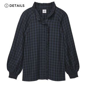 CAbi Blue Plaid Top